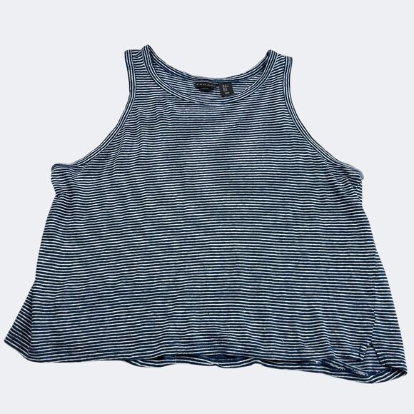 Tahari Striped Linen Tank Top XL Coastal Boho Summer Sleeveless Lightweight - Picture 1 of 9